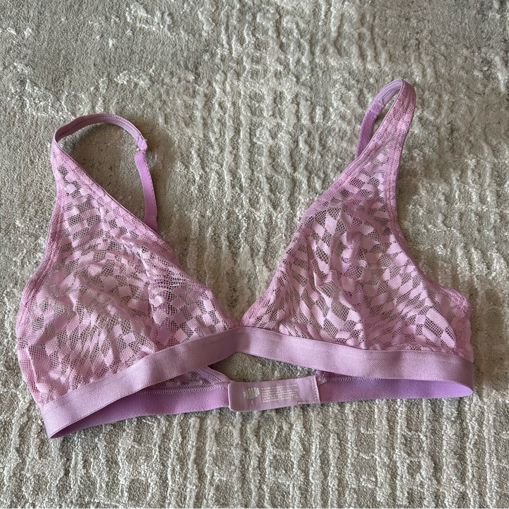 ⭐️ Parade sheer purple bralette with wavy checkered lace